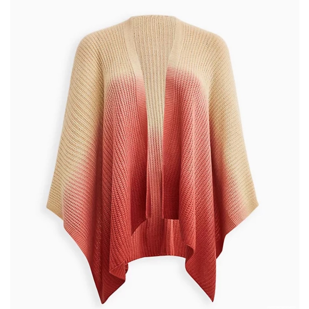 NWT Torrid knit ruana. Tri-color. Plus. Dip dye. Sweater